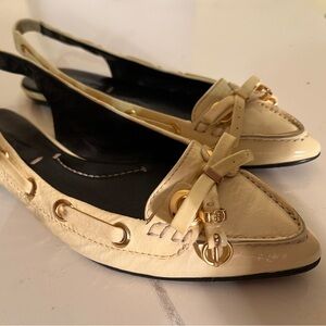 BCBG Maxazria Sling Back Leather Flats new
